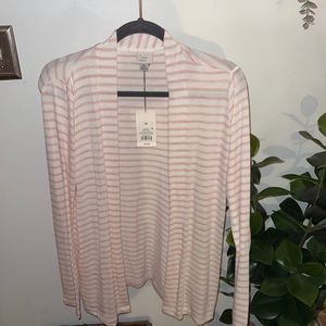 NWT- A New Day Pink and White Striped Cardigan Sweater- Size XS
